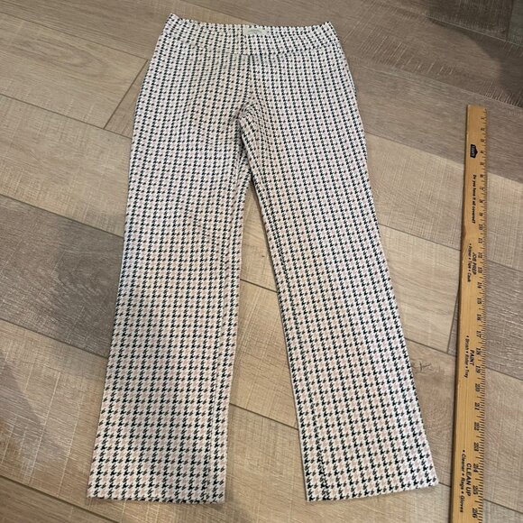 AVENUE MONTAIGNE WOMENS 00 PINK BLACK HOUNDSTOOTH PULL ON PANTS - Picture 1 of 8